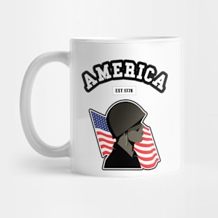 🦅 America Strong, 1776, American Flag, Patriotic Mug